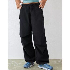 iets frans Parachute Pants Black Lightweight Baggy Cargo Tech Medium
